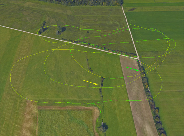 Google Earth - flight path from bird-eye's view